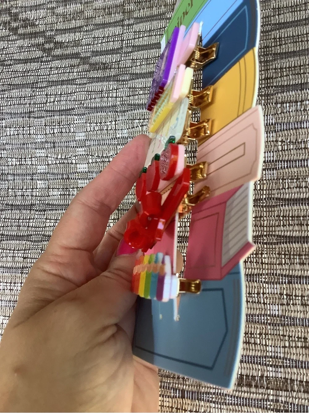 NWT Piper K Back to School Hair Clips Apples Pencils Ruler Colorful Fun